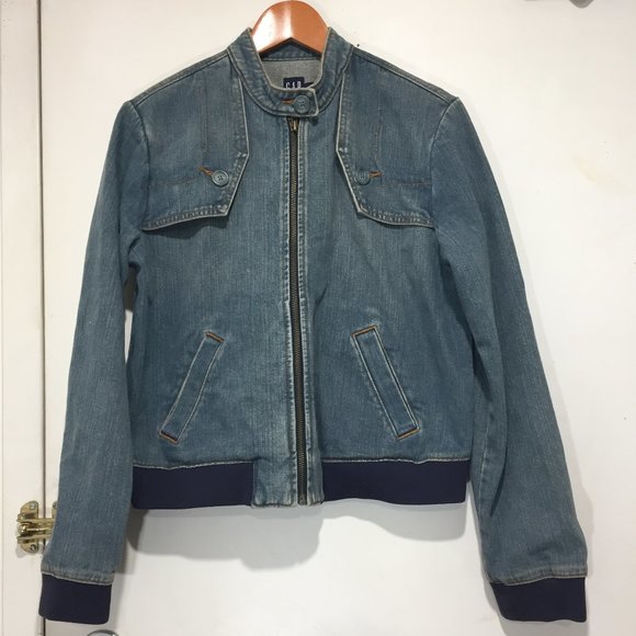 VINTAGE GAP MOTO DENIM JACKETS SIZE M - Picture 2 of 10
